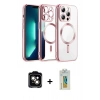 MARSİLYAN™- iPhone 15 Kılıf Nova Işık Özel Seri - Siyah Polymer Nano Ekran Koruyucu + PVD Metal Kamera Lens - TU