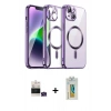 MARSİLYAN™- iPhone 15 Kılıf Nova Işık Özel Seri - Siyah Polymer Nano Ekran Koruyucu + Bilvis Titan Kamera Lens - YL
