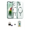 MARSİLYAN™- iPhone 15 Kılıf Nova Işık Özel Seri - Siyah Polymer Nano Ekran Koruyucu + Bilvis Titan Kamera Lens - YL