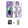 MARSİLYAN™- iPhone 15 Kılıf Nova Işık Özel Seri - Siyah Polymer Nano Ekran Koruyucu + PVD Metal Kamera Lens - YL