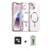 MARSİLYAN™- iPhone 15 Kılıf Nova Işık Özel Seri - Siyah Polymer Nano Ekran Koruyucu + PVD Metal Kamera Lens - YL