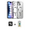 MARSİLYAN™- iPhone 15 Kılıf Nova Işık Özel Seri - Siyah Polymer Nano Ekran Koruyucu + PVD Metal Kamera Lens - YL