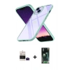 MARSİLYAN™- iPhone 15 Kılıf Nova Işık Serisi - Şeffaf 360 Full Body Arka Koruyucu + Bilvis Titan Kamera Lens - SH