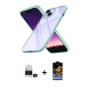 MARSİLYAN™- iPhone 15 Kılıf Nova Işık Serisi - Siyah Buffer Hayalet Cam Ekran Koruyucu + Bilvis Titan Kamera Lens - YL