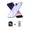 MARSİLYAN™- iPhone 15 Kılıf Nova Işık Serisi - Siyah Polymer Nano Ekran Koruyucu + PVD Metal Kamera Lens - TU
