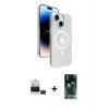 MARSİLYAN™- iPhone 15 Kılıf Nova Modern Prime - Şeffaf 360 Full Body Arka Koruyucu + Bilvis Titan Kamera Lens - PE