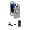 MARSİLYAN™- iPhone 15 Kılıf Nova Modern Prime - Şeffaf 360 Full Body Arka Koruyucu + Bilvis Titan Kamera Lens - PE
