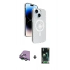 MARSİLYAN™- iPhone 15 Kılıf Nova Modern Prime - Şeffaf 360 Full Body Arka Koruyucu + Raze Metal Kamera Lens - YL