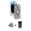 MARSİLYAN™- iPhone 15 Kılıf Nova Modern Prime - Siyah 360 Mat Full Body Arka Koruyucu + Raze Metal Kamera Lens - SI