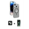 MARSİLYAN™- iPhone 15 Kılıf Nova Modern Prime - Siyah 360 Mat Full Body Arka Koruyucu + PVD Metal Kamera Lens - YL