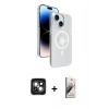 MARSİLYAN™- iPhone 15 Kılıf Nova Modern Prime - Siyah Bilvis 3D Mat Cam Ekran Koruyucu + PVD Metal Kamera Lens - YL