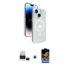 MARSİLYAN™- iPhone 15 Kılıf Nova Modern Prime - Siyah Buffer Hayalet Cam Ekran Koruyucu + Bilvis Titan Kamera Lens - SH