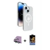 MARSİLYAN™- iPhone 15 Kılıf Nova Modern Prime - Siyah Buffer Hayalet Cam Ekran Koruyucu + Raze Metal Kamera Lens - YL
