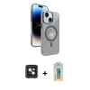 MARSİLYAN™- iPhone 15 Kılıf Nova Modern Prime - Siyah Polymer Nano Ekran Koruyucu + PVD Metal Kamera Lens - YL