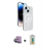 MARSİLYAN™- iPhone 15 Kılıf Nova Modern Prime - Siyah Polymer Nano Ekran Koruyucu + Raze Metal Kamera Lens - YL