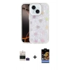 MARSİLYAN™- iPhone 15 Kılıf Odak Prime - Siyah Buffer Hayalet Cam Ekran Koruyucu + Bilvis Titan Kamera Lens - PE