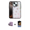 MARSİLYAN™- iPhone 15 Kılıf Odak Prime - Siyah Buffer Hayalet Cam Ekran Koruyucu + Pembe Raze Metal Kamera Lens