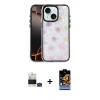 MARSİLYAN™- iPhone 15 Kılıf Odak Prime - Siyah Buffer Hayalet Cam Ekran Koruyucu + Yeşil Bilvis Titan Kamera Lens