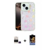 MARSİLYAN™- iPhone 15 Kılıf Odak Prime - Siyah Buffer Hayalet Cam Ekran Koruyucu + Yeşil Bilvis Titan Kamera Lens