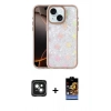 MARSİLYAN™- iPhone 15 Kılıf Odak Prime - Siyah Buffer Hayalet Cam Ekran Koruyucu + PVD Metal Kamera Lens - YL