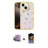 MARSİLYAN™- iPhone 15 Kılıf Odak Prime - Siyah Buffer Hayalet Cam Ekran Koruyucu + Raze Metal Kamera Lens - YL