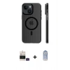MARSİLYAN™- iPhone 15 Kılıf Pusula Minimal Koleksiyonu - Siyah Joko Magic 5D Cam + Bilvis Titan Kamera Lens - YL