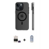 MARSİLYAN™- iPhone 15 Kılıf Pusula Minimal Koleksiyonu - Siyah Joko Magic 5D Cam + Bilvis Titan Kamera Lens - YL