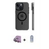 MARSİLYAN™- iPhone 15 Kılıf Pusula Minimal Koleksiyonu - Siyah Joko Magic 5D Cam + Raze Metal Kamera Lens - PE