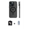 MARSİLYAN™- iPhone 15 Kılıf Pusula Minimal Koleksiyonu - Siyah Joko Magic 5D Cam + PVD Metal Kamera Lens - TU