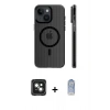 MARSİLYAN™- iPhone 15 Kılıf Pusula Minimal Koleksiyonu - Siyah Joko Magic 5D Cam + PVD Metal Kamera Lens - YL
