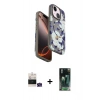 MARSİLYAN™- iPhone 15 Kılıf Siluet Doku - Şeffaf 360 Full Body Arka Koruyucu + Bilvis Titan Kamera Lens - YL