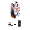 MARSİLYAN™- iPhone 15 Kılıf Siluet Doku - Şeffaf 360 Full Body Arka Koruyucu + Bilvis Titan Kamera Lens - YL