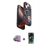 MARSİLYAN™- iPhone 15 Kılıf Siluet Doku - Şeffaf 360 Full Body Arka Koruyucu + Raze Metal Kamera Lens - SI