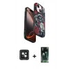 MARSİLYAN™- iPhone 15 Kılıf Siluet Doku - Şeffaf 360 Full Body Arka Koruyucu + PVD Metal Kamera Lens - YL