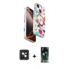 MARSİLYAN™- iPhone 15 Kılıf Siluet Doku - Şeffaf 360 Full Body Arka Koruyucu + PVD Metal Kamera Lens - YL