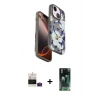 MARSİLYAN™- iPhone 15 Kılıf Siluet Doku - Siyah 360 Mat Full Body Arka Koruyucu + Bilvis Titan Kamera Lens - PE