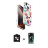 MARSİLYAN™- iPhone 15 Kılıf Siluet Doku - Siyah 360 Mat Full Body Arka Koruyucu + PVD Metal Kamera Lens - TU