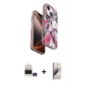 MARSİLYAN™- iPhone 15 Kılıf Siluet Doku - Siyah Bilvis 3D Mat Cam Ekran Koruyucu + Bilvis Titan Kamera Lens - PE