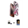 MARSİLYAN™- iPhone 15 Kılıf Siluet Doku - Siyah Buffer Hayalet Cam Ekran Koruyucu + Bilvis Titan Kamera Lens - PE