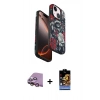 MARSİLYAN™- iPhone 15 Kılıf Siluet Doku - Siyah Buffer Hayalet Cam Ekran Koruyucu + Raze Metal Kamera Lens - PE