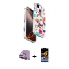 MARSİLYAN™- iPhone 15 Kılıf Siluet Doku - Siyah Buffer Hayalet Cam Ekran Koruyucu + Raze Metal Kamera Lens - PE