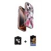MARSİLYAN™- iPhone 15 Kılıf Siluet Doku - Siyah Buffer Hayalet Cam Ekran Koruyucu + PVD Metal Kamera Lens - TU