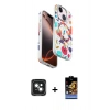 MARSİLYAN™- iPhone 15 Kılıf Siluet Doku - Siyah Buffer Hayalet Cam Ekran Koruyucu + PVD Metal Kamera Lens - YL