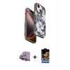 MARSİLYAN™- iPhone 15 Kılıf Siluet Doku - Siyah Buffer Hayalet Cam Ekran Koruyucu + Raze Metal Kamera Lens - SI