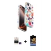 MARSİLYAN™- iPhone 15 Kılıf Siluet Doku - Siyah Buffer Hayalet Cam Ekran Koruyucu + Yeşil Bilvis Titan Kamera Lens