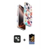 MARSİLYAN™- iPhone 15 Kılıf Siluet Doku - Siyah Buffer Hayalet Cam Ekran Koruyucu + PVD Metal Kamera Lens - YL