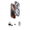 MARSİLYAN™- iPhone 15 Kılıf Siluet Doku - Siyah Joko Magic 5D Cam + Bilvis Titan Kamera Lens - SH