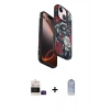 MARSİLYAN™- iPhone 15 Kılıf Siluet Doku - Siyah Joko Magic 5D Cam + Bilvis Titan Kamera Lens - SH