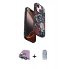 MARSİLYAN™- iPhone 15 Kılıf Siluet Doku - Siyah Joko Magic 5D Cam + Raze Metal Kamera Lens - YL