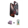 MARSİLYAN™- iPhone 15 Kılıf Siluet Doku - Siyah Polymer Nano Ekran Koruyucu + Raze Metal Kamera Lens - SI